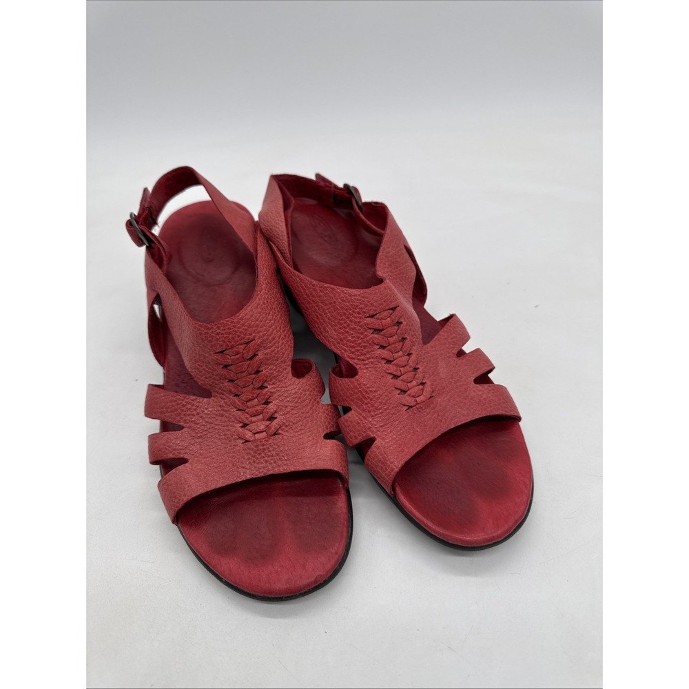 KEEN Red  Leather Sandals Strappy Platform 8.5"